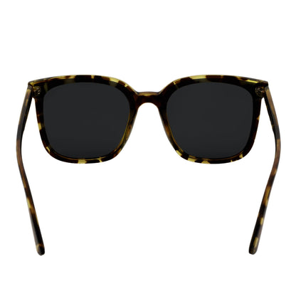 KARA - Polarized Womens Oversize Cat Eye Sunglasses Green Tortoise Smoke