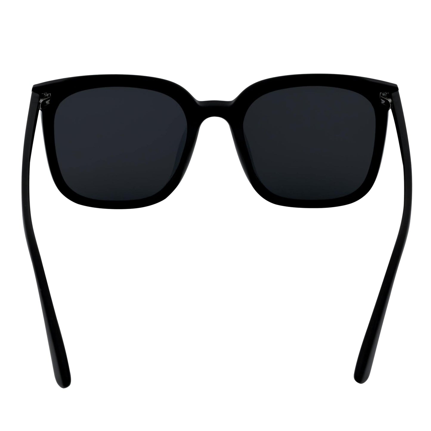 KATIE - Womens Polarized Oversize Square Cat-Eye Sunglasses Black Smoke