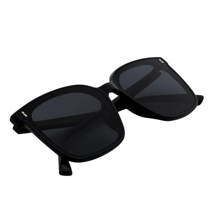 KATIE - Womens Polarized Oversize Square Cat-Eye Sunglasses Black Smoke