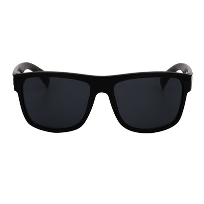 KENT - Modern Flat Top Horn Rimmed Sunglasses Gloss Black Dark Smoke Tint
