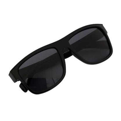 KENT - Modern Flat Top Horn Rimmed Sunglasses Gloss Black Dark Smoke Tint