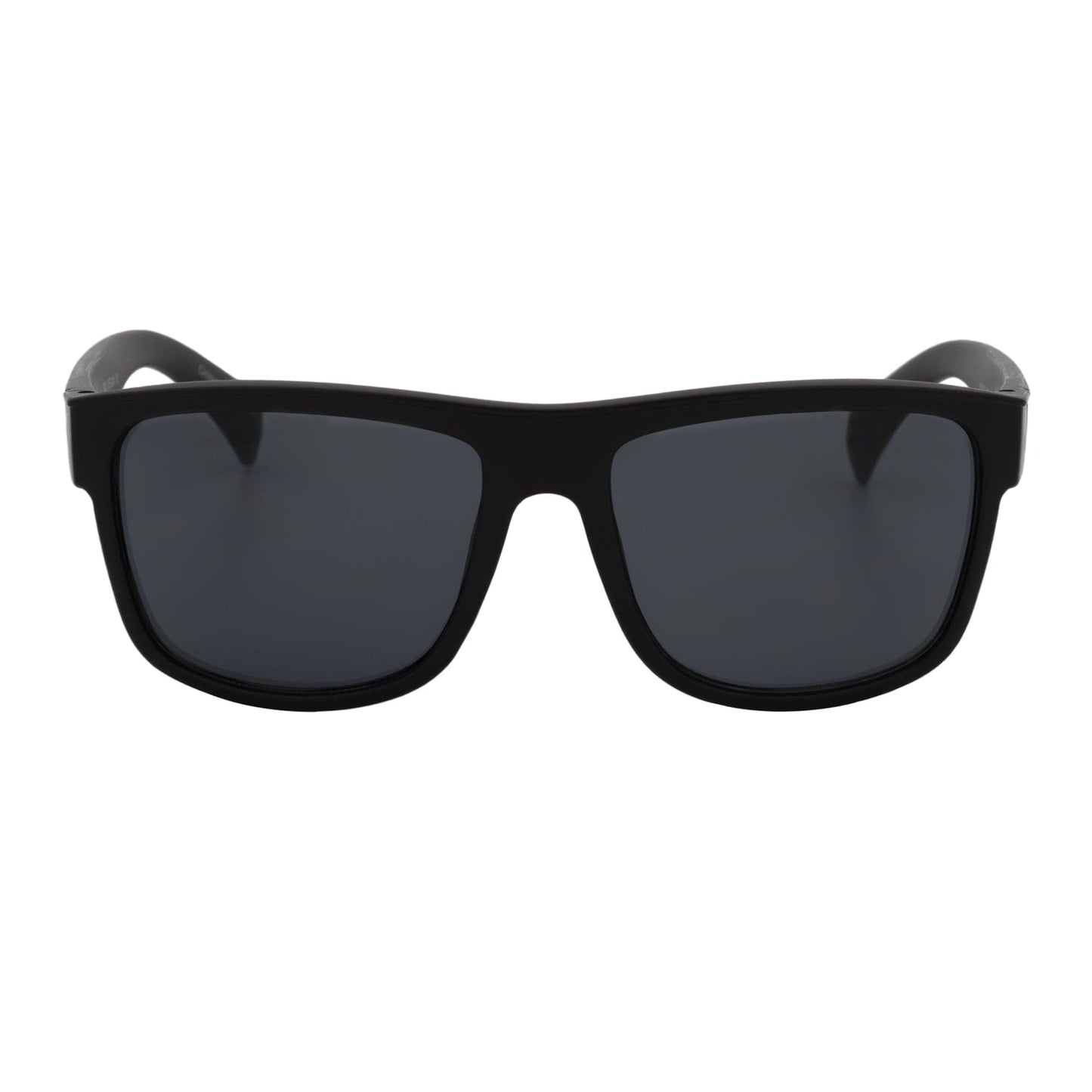 KENT - Modern Flat Top Horn Rimmed Sunglasses Matte Black Dark Smoke Tint