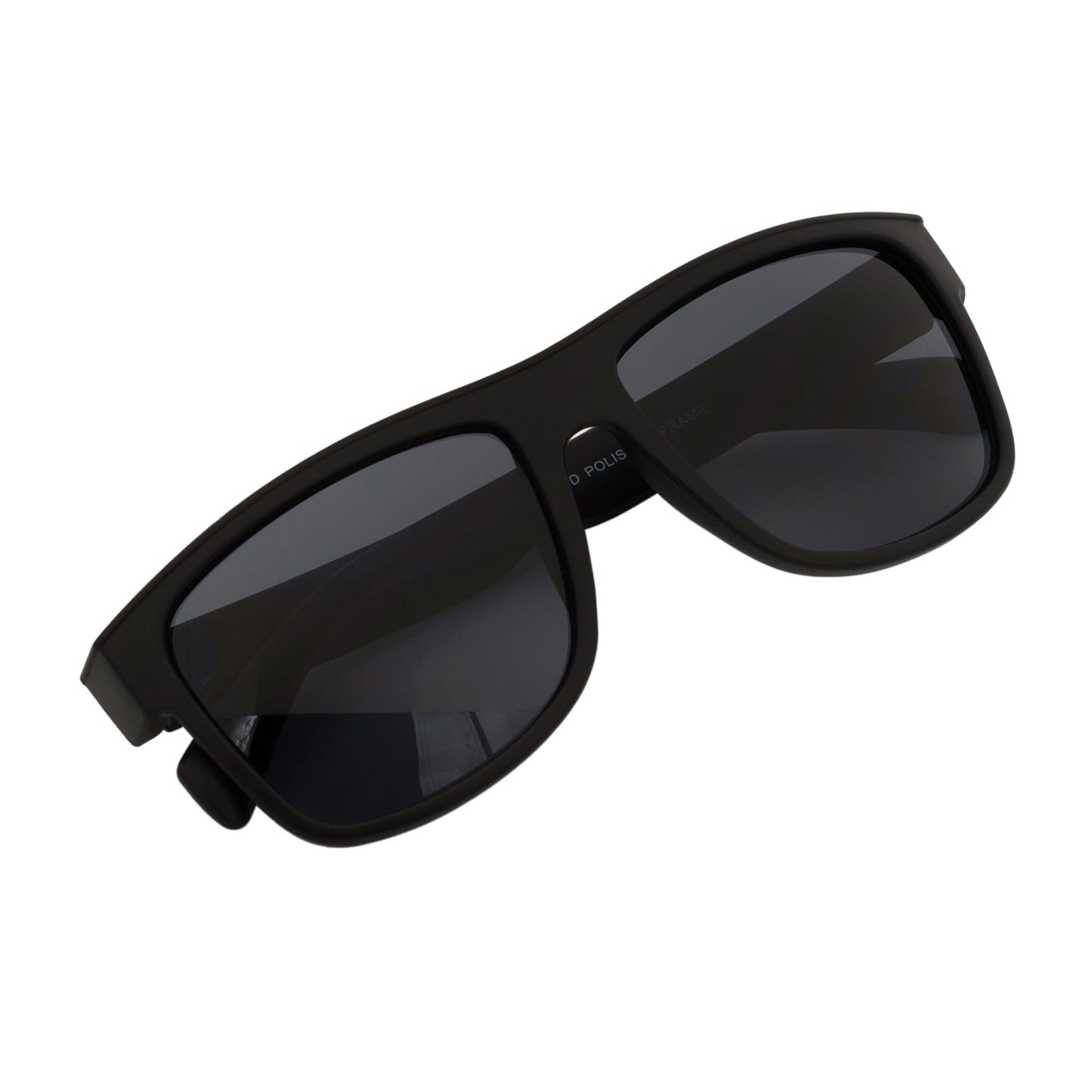KENT - Modern Flat Top Horn Rimmed Sunglasses Matte Black Dark Smoke Tint