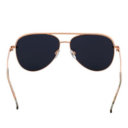 KEY - Oversize Large Flat Lens Metal Aviator Sunglasses Gold Silver Mirror