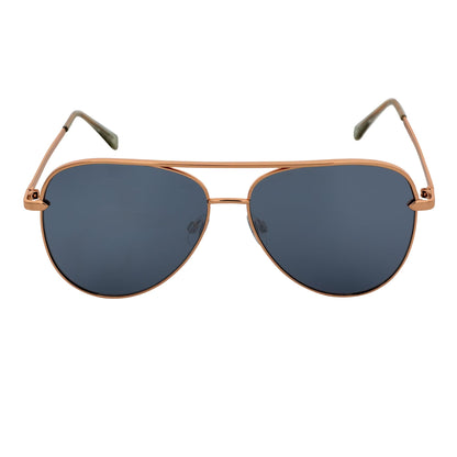 KEY - Oversize Large Flat Lens Metal Aviator Sunglasses Gold Silver Mirror