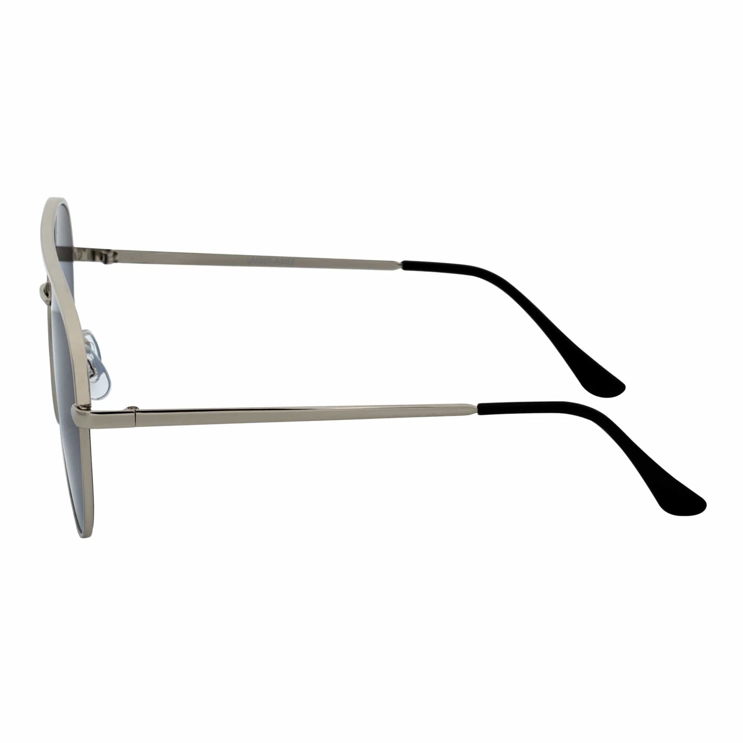 KEY - Oversize Flat Lens Metal Aviator Sunglasses Silver Lavender Blue