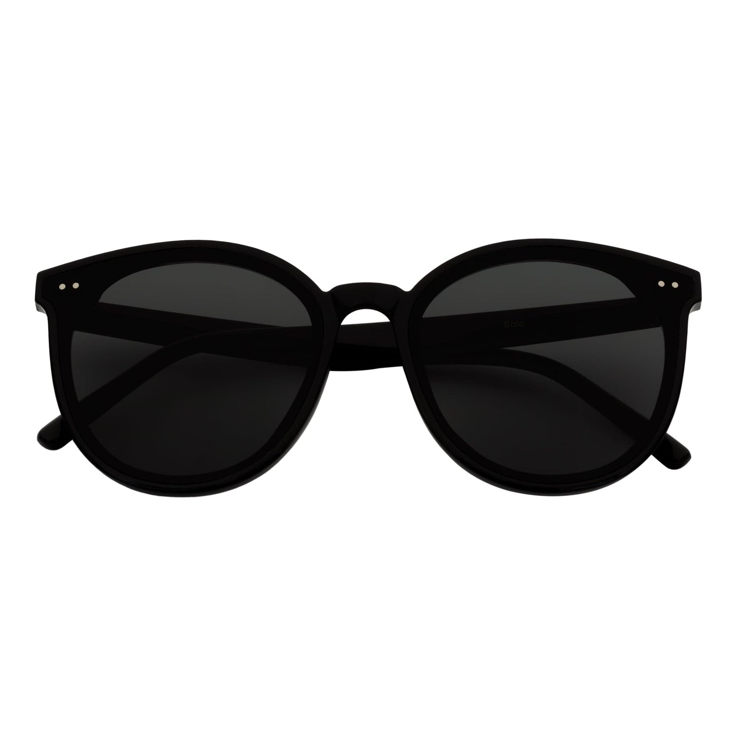 KYLEE - Polarized Womens Oversize 2 Pin Cat Eye Sunglasses Black Smoke