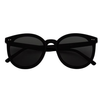 KYLEE - Polarized Womens Oversize 2 Pin Cat Eye Sunglasses Black Smoke