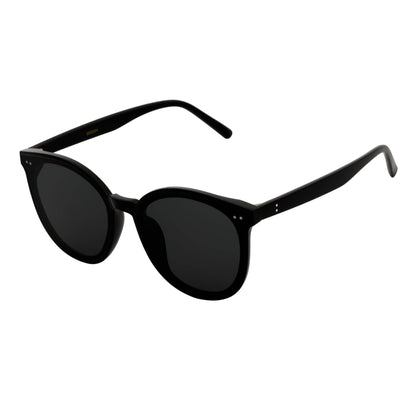 KYLEE - Polarized Womens Oversize 2 Pin Cat Eye Sunglasses Black Smoke