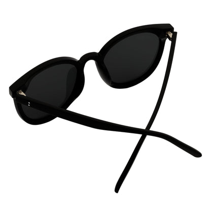 KYLEE - Polarized Womens Oversize 2 Pin Cat Eye Sunglasses Black Smoke