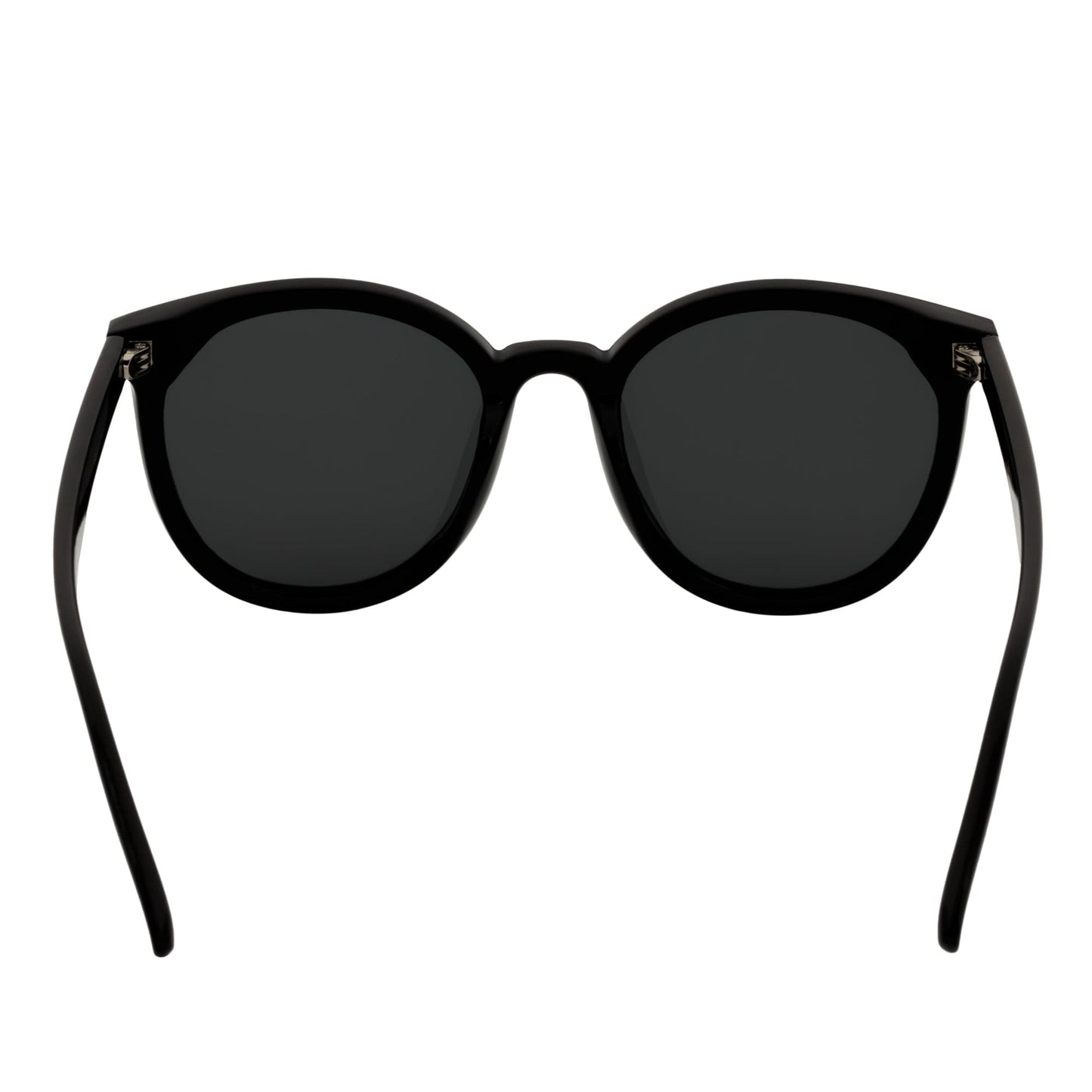 KYLEE - Polarized Womens Oversize 2 Pin Cat Eye Sunglasses Black Smoke