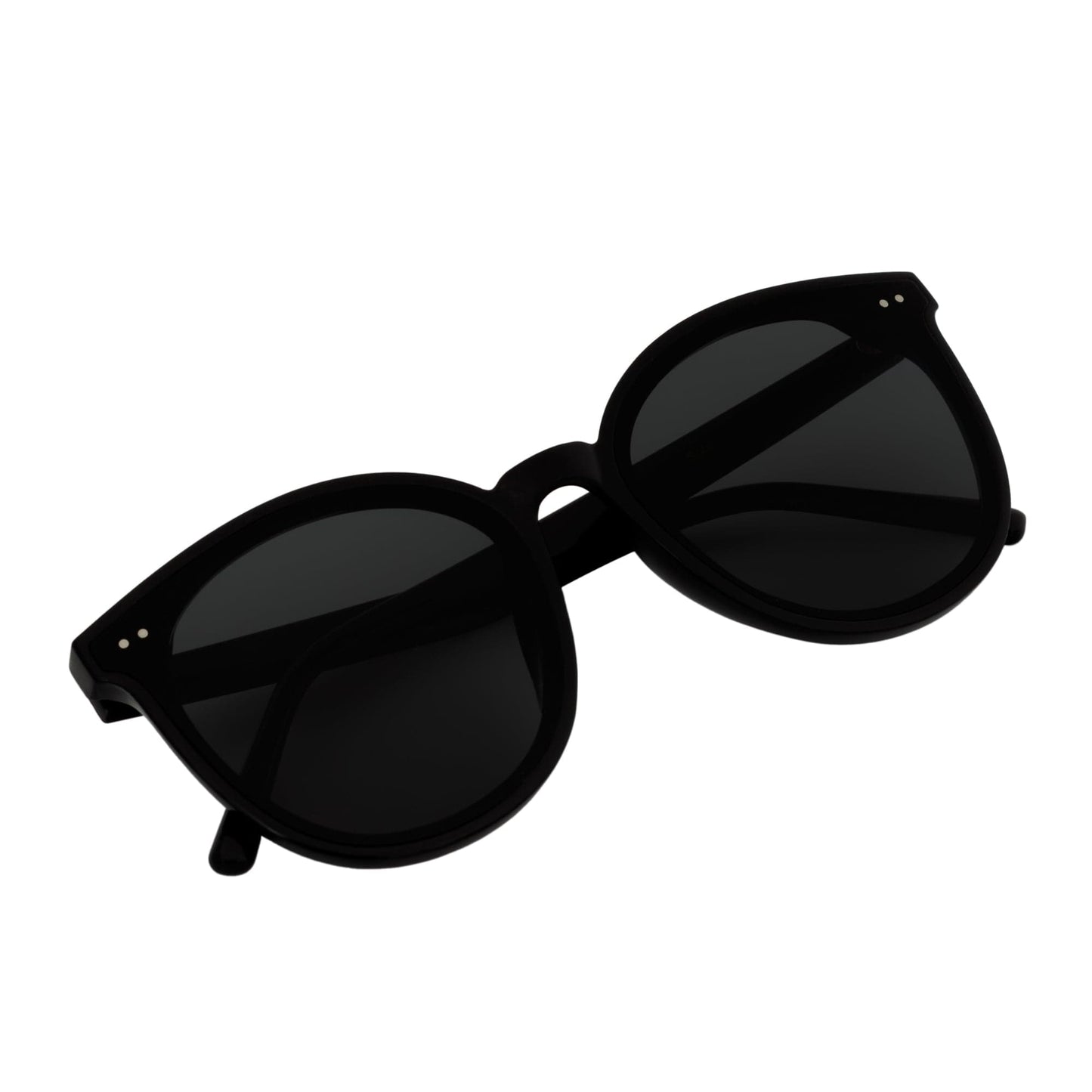 KYLEE - Polarized Womens Oversize 2 Pin Cat Eye Sunglasses Black Smoke