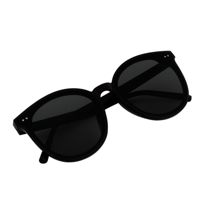 KYLEE - Polarized Womens Oversize 2 Pin Cat Eye Sunglasses Black Smoke