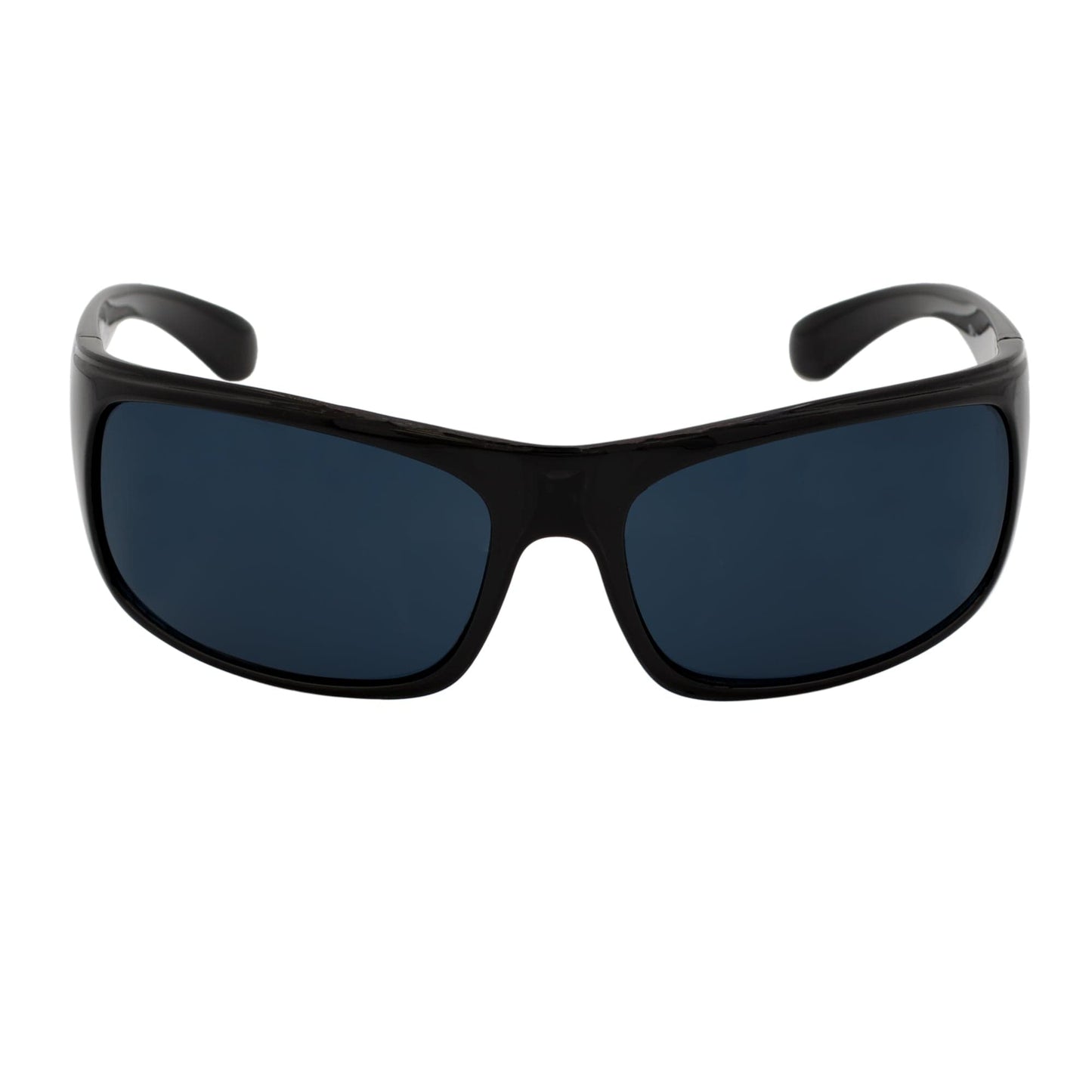 MACHADO - Modern Rectangle Sports Wraparound Sunglasses Gloss Black Dark Smoke