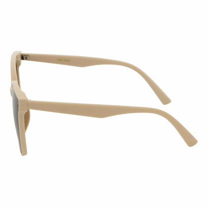 MIA - Polarized Womens Oversize 3 Pin Cat Eye Sunglasses Creme Smoke Tint