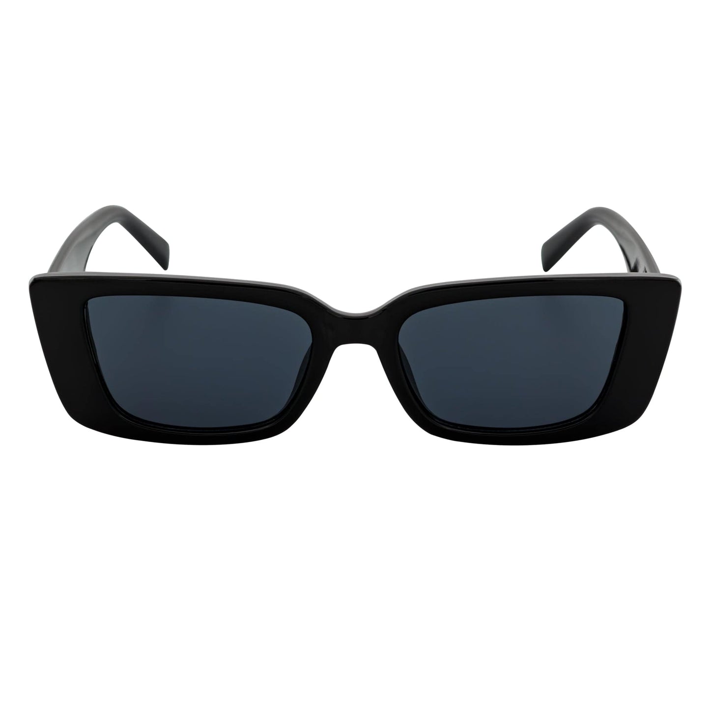 MODCAT - Small Cat Eye Rectangle Sunglasses 90s Fashion Gloss Black Smoke