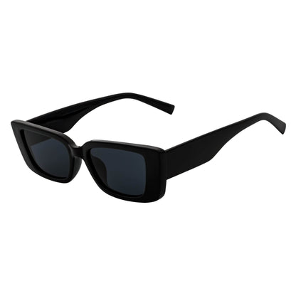 MODCAT - Small Cat Eye Rectangle Sunglasses 90s Fashion Gloss Black Smoke