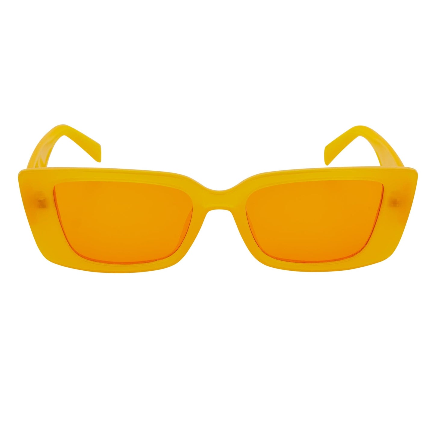 MODCAT - Small Cat Eye Rectangle Sunglasses 90s Orange Frame Orange Lens