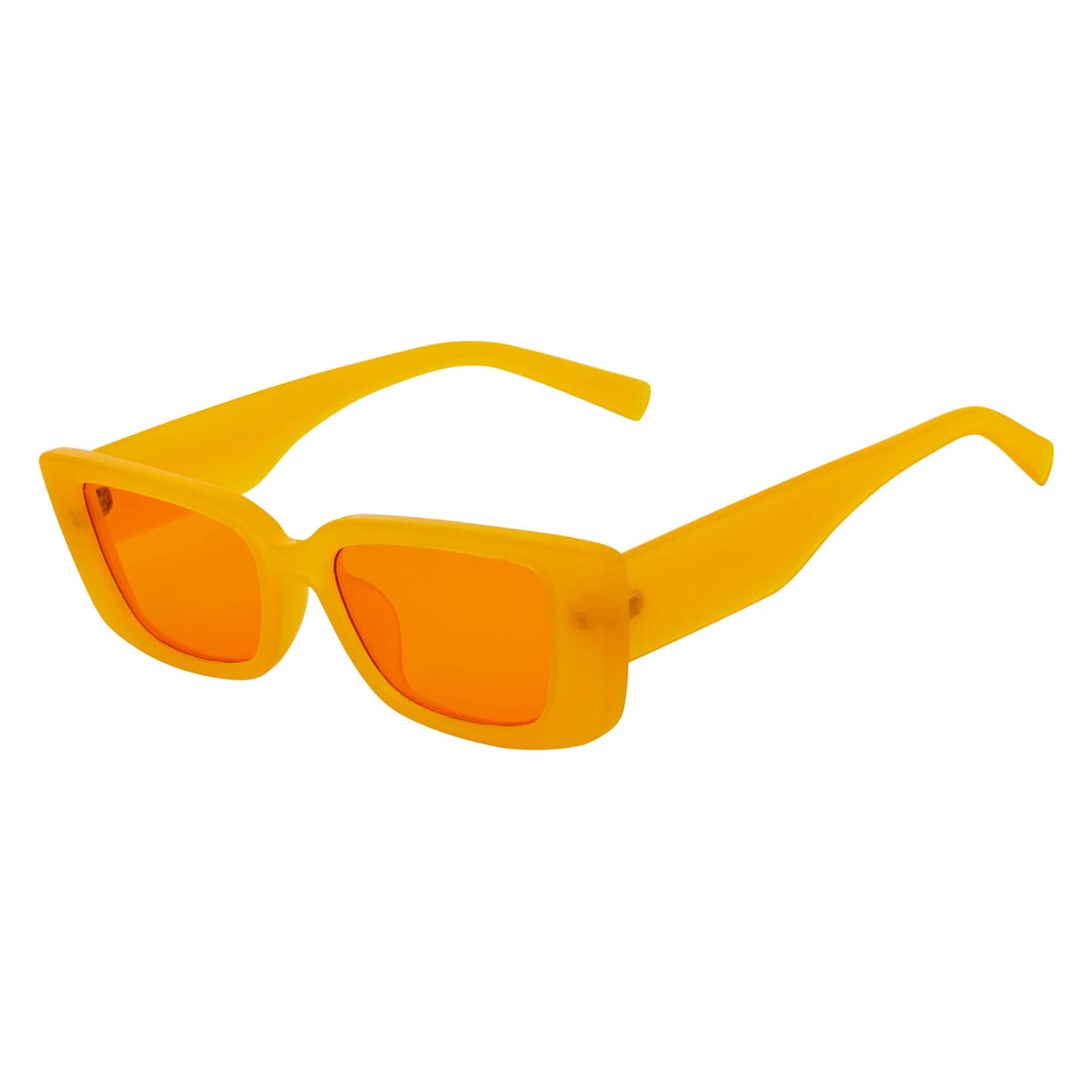 MODCAT - Small Cat Eye Rectangle Sunglasses 90s Orange Frame Orange Lens