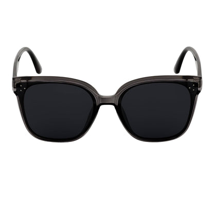 MYA - Polarized Womens Oversize 3 Pin Cat Eye Sunglasses Clear Gray Smoke