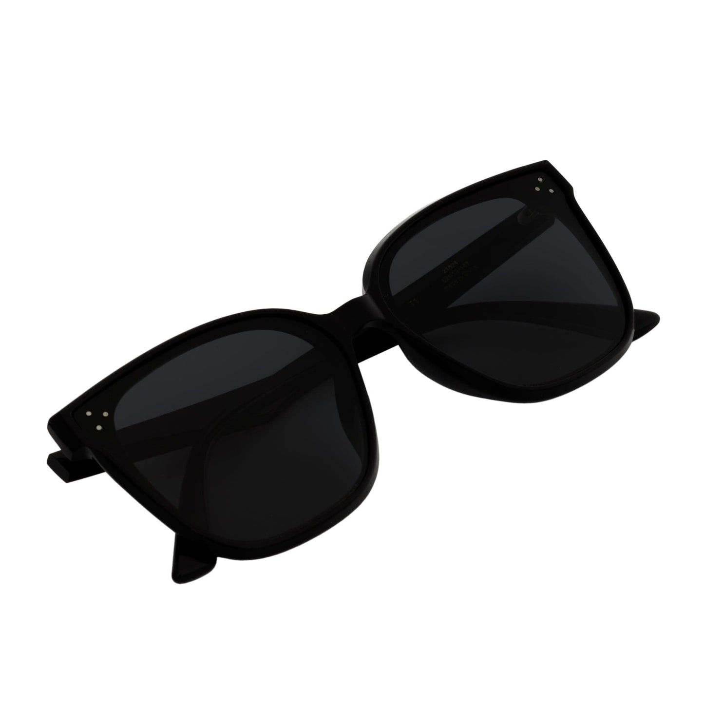 MYA - Polarized Womens Oversize 3 Pin Cat Eye Sunglasses Gloss Black Smoke