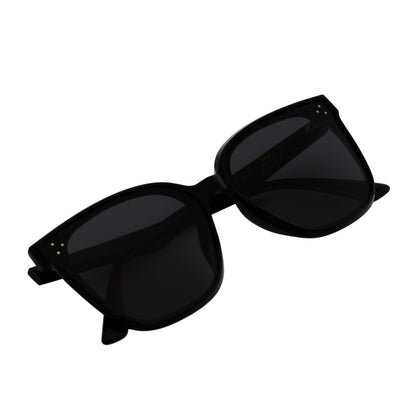 MYA - Polarized Womens Oversize 3 Pin Cat Eye Sunglasses Gloss Black Smoke