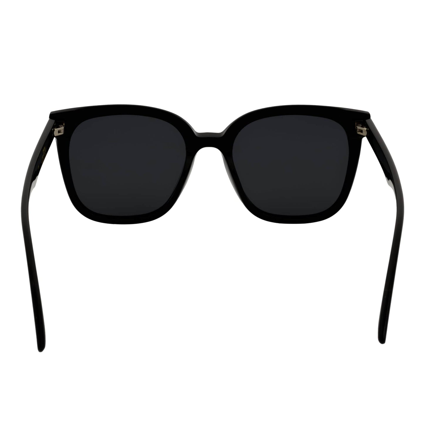 MYA - Polarized Womens Oversize 3 Pin Cat Eye Sunglasses Gloss Black Smoke