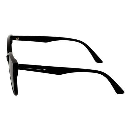 MYA - Polarized Womens Oversize 3 Pin Cat Eye Sunglasses Gloss Black Smoke