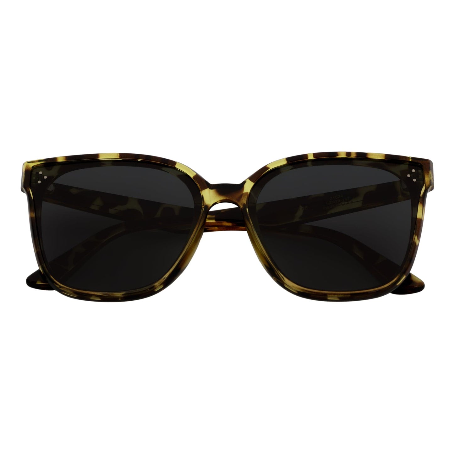 MYA - Polarized Womens Oversize 3 Pin Cat Eye Sunglasses Green Tortoise Smoke