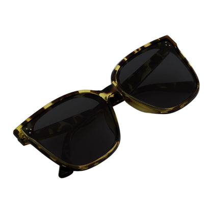 MYA - Polarized Womens Oversize 3 Pin Cat Eye Sunglasses Green Tortoise Smoke