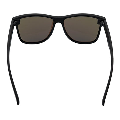 PRIME TIME - Polarized Flat Lens Sunglasses Matte Black Blue Mirror