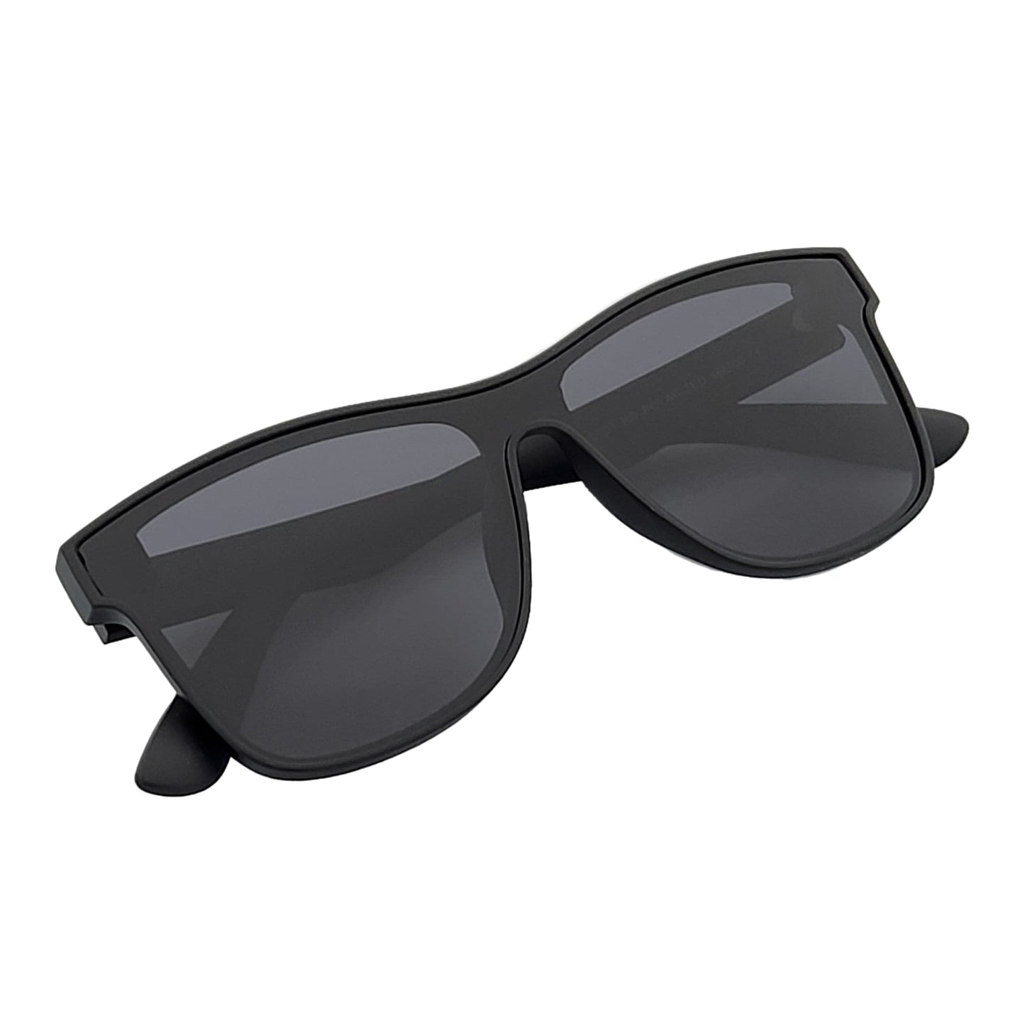 PRIME TIME - Polarized Flat Modern Lens Sunglasses Matte Black Dark Smoke