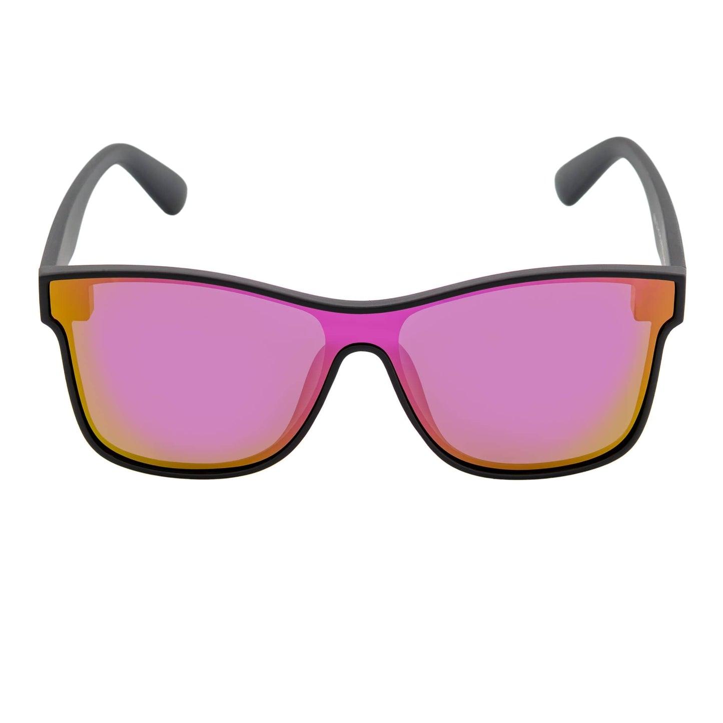 PRIME TIME - Polarized Flat Lens Sunglasses Matte Black Purple Mirror