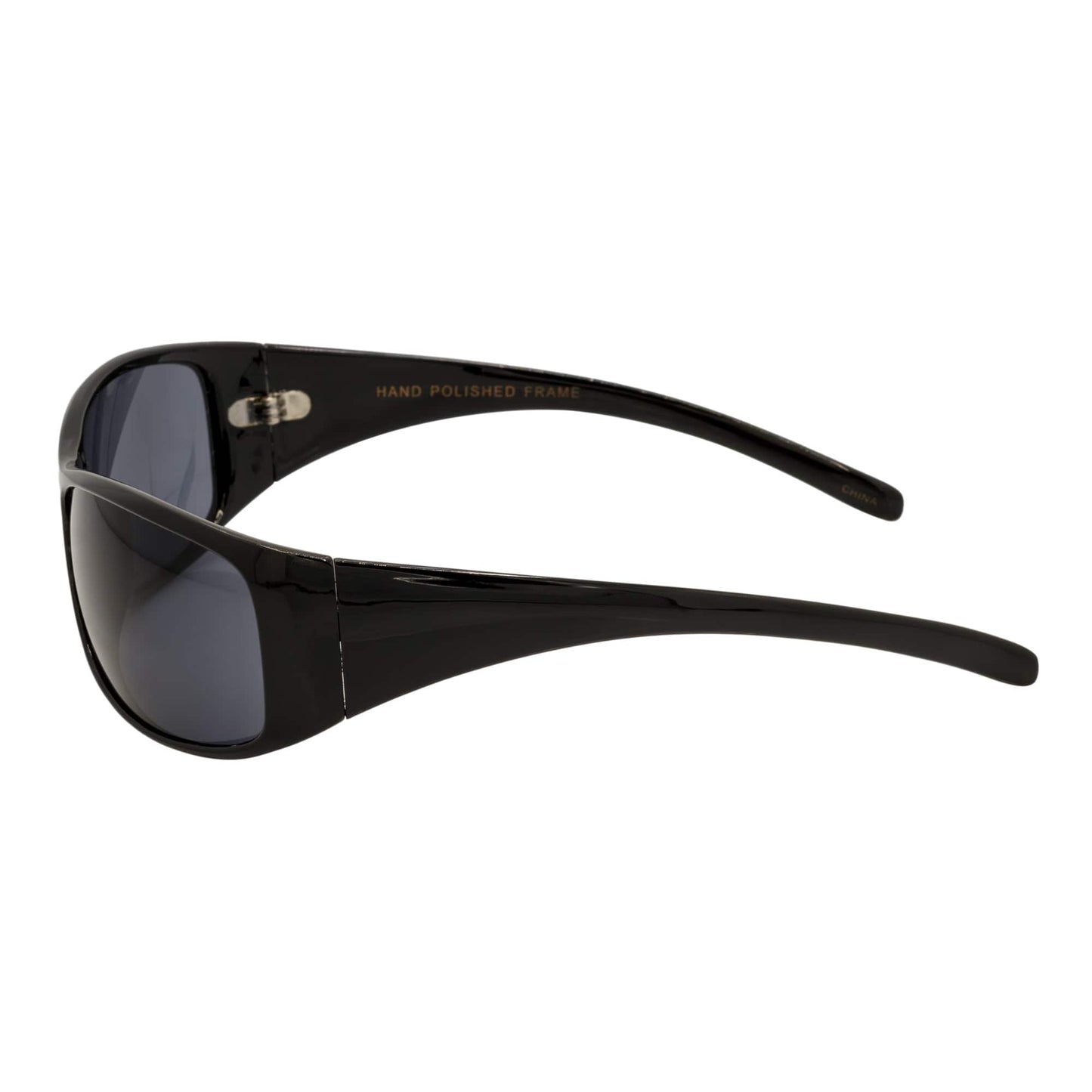 RAVEN - Modern Oval Sports Wraparound Sunglasses Gloss Black Smoke