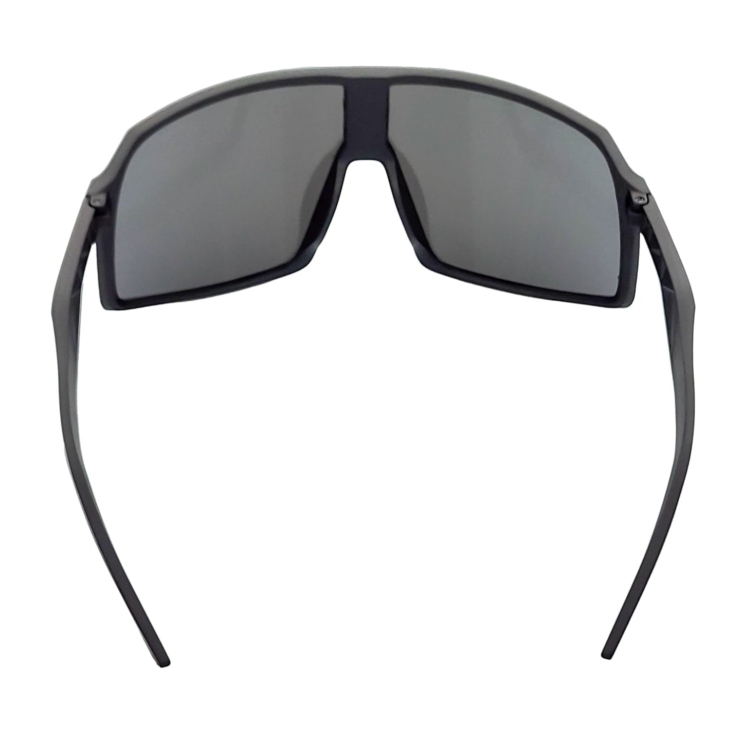 SENTRY - Large Sports Shield Sunglasses Matte Black Blue Mirror