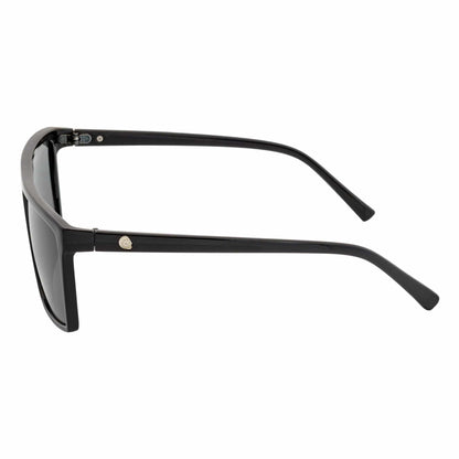 SKOL - Thin Modern Flat Top Square Sunglasses Gloss Black Dark Smoke Tint