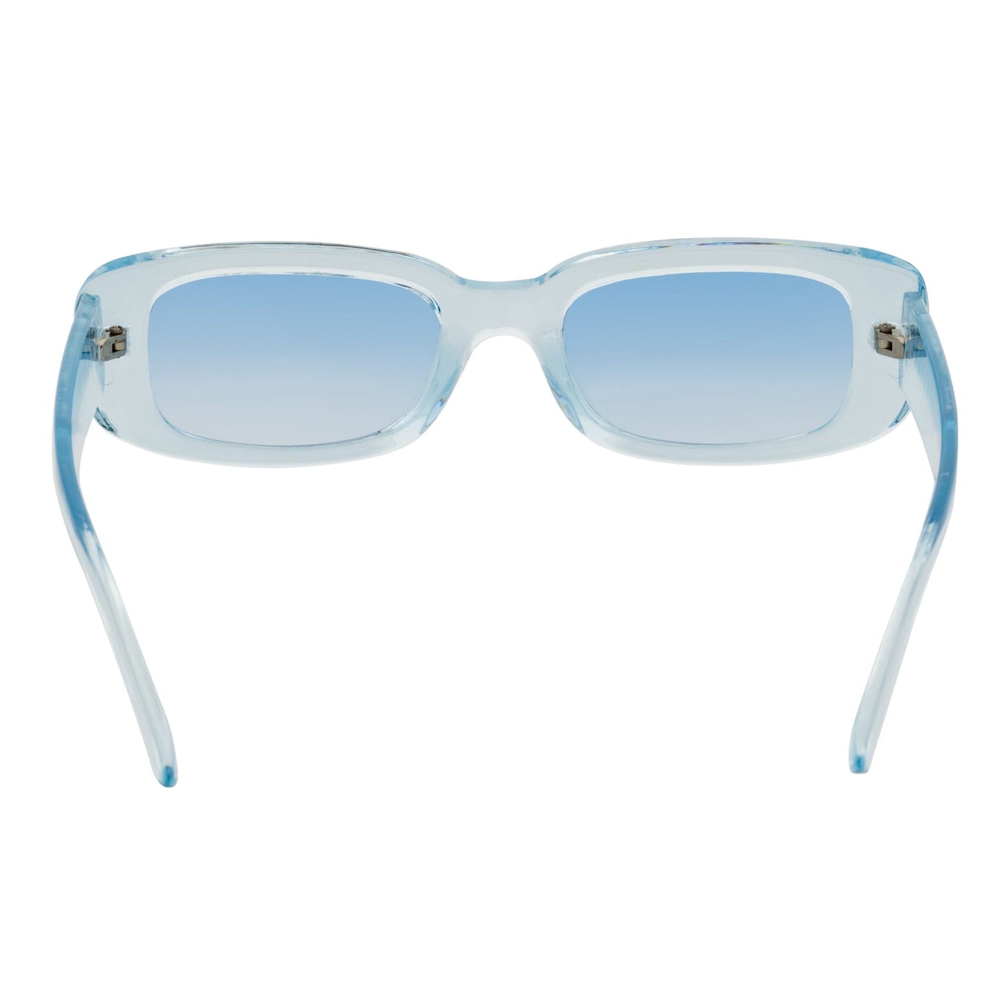 SLIM - Retro 90s Slim Small Rectangle Sunglasses Blue Frame Blue Lens