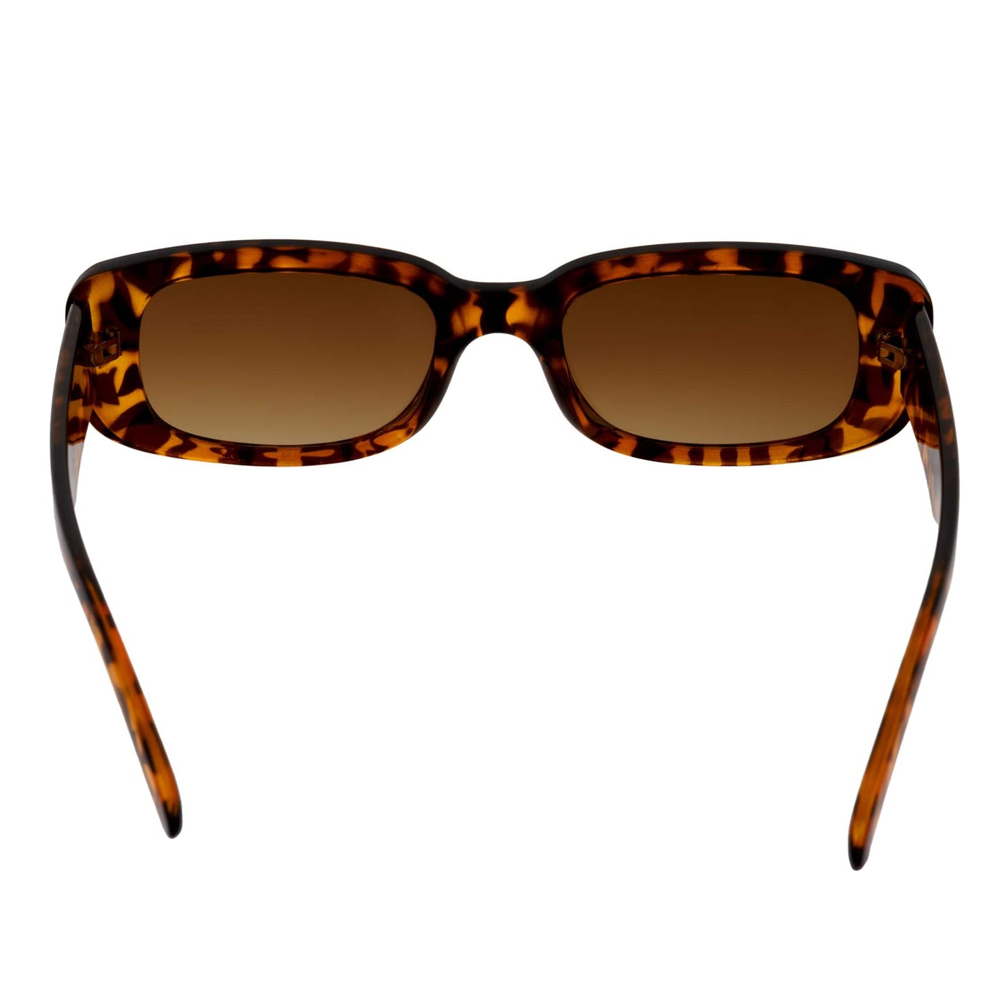 SLIM - Retro 90s Slim Small Rectangle Sunglasses Tortoise Amber Fade