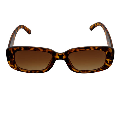 SLIM - Retro 90s Slim Small Rectangle Sunglasses Tortoise Amber Fade