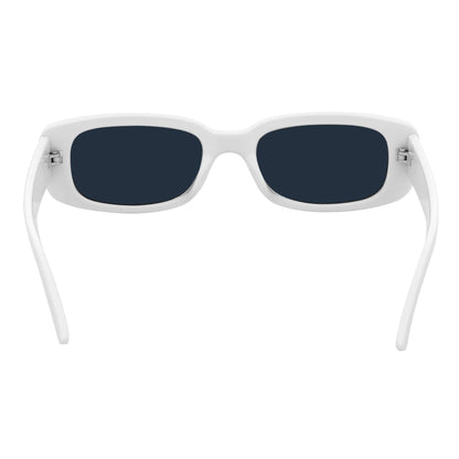 SLIM - Retro 90s Slim Small Rectangle Sunglasses White Smoke Tint