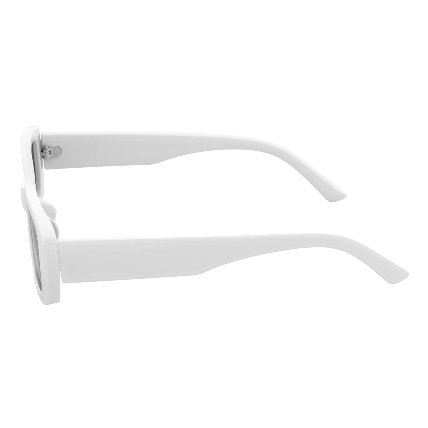 SLIM - Retro 90s Slim Small Rectangle Sunglasses White Smoke Tint