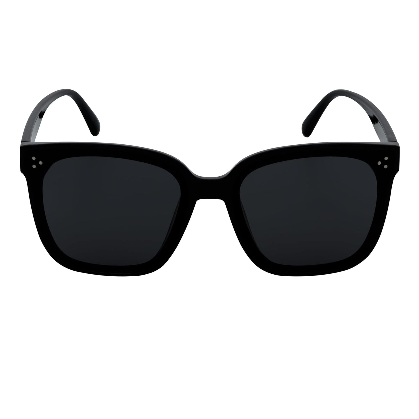SOFIA - Womens Polarized Oversize Square Cat-Eye Sunglasses Black Smoke