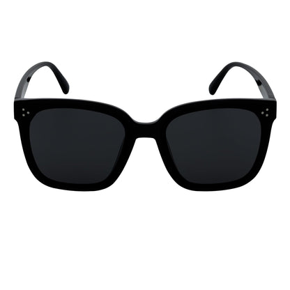 SOFIA - Womens Polarized Oversize Square Cat-Eye Sunglasses Black Smoke