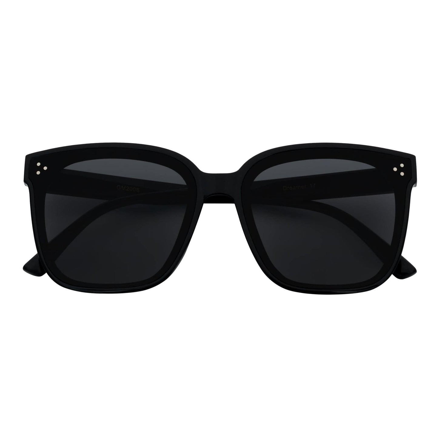 SOFIA - Womens Polarized Oversize Square Cat-Eye Sunglasses Black Smoke