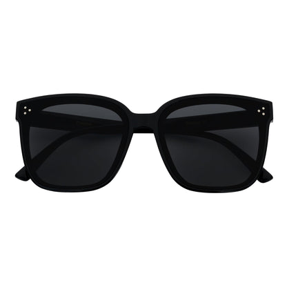 SOFIA - Womens Polarized Oversize Square Cat-Eye Sunglasses Black Smoke