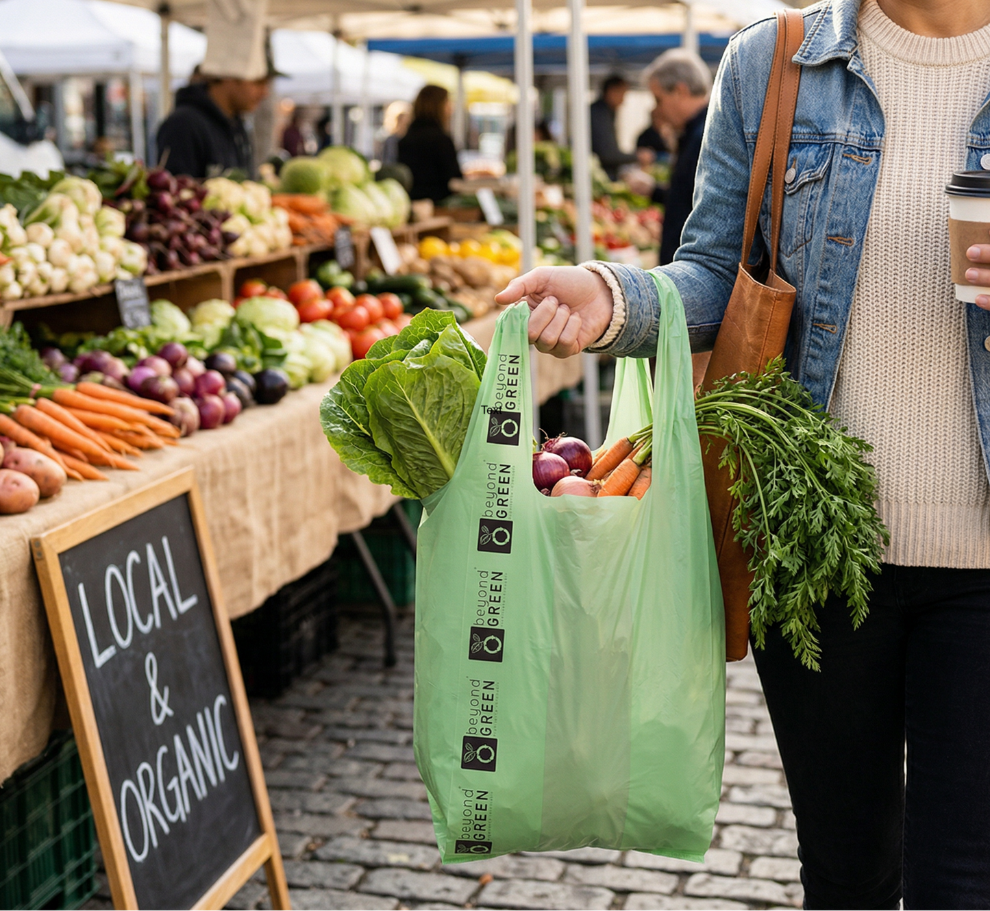 beyondGREEN Large Multi-Purpose Shopper Bags – Made in USA, Tear-Resistant & Leak-Resistant