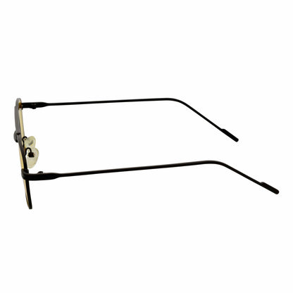NEUMANN - Retro 90s Fashion Metal Small Rectangle Sunglasses Black Yellow
