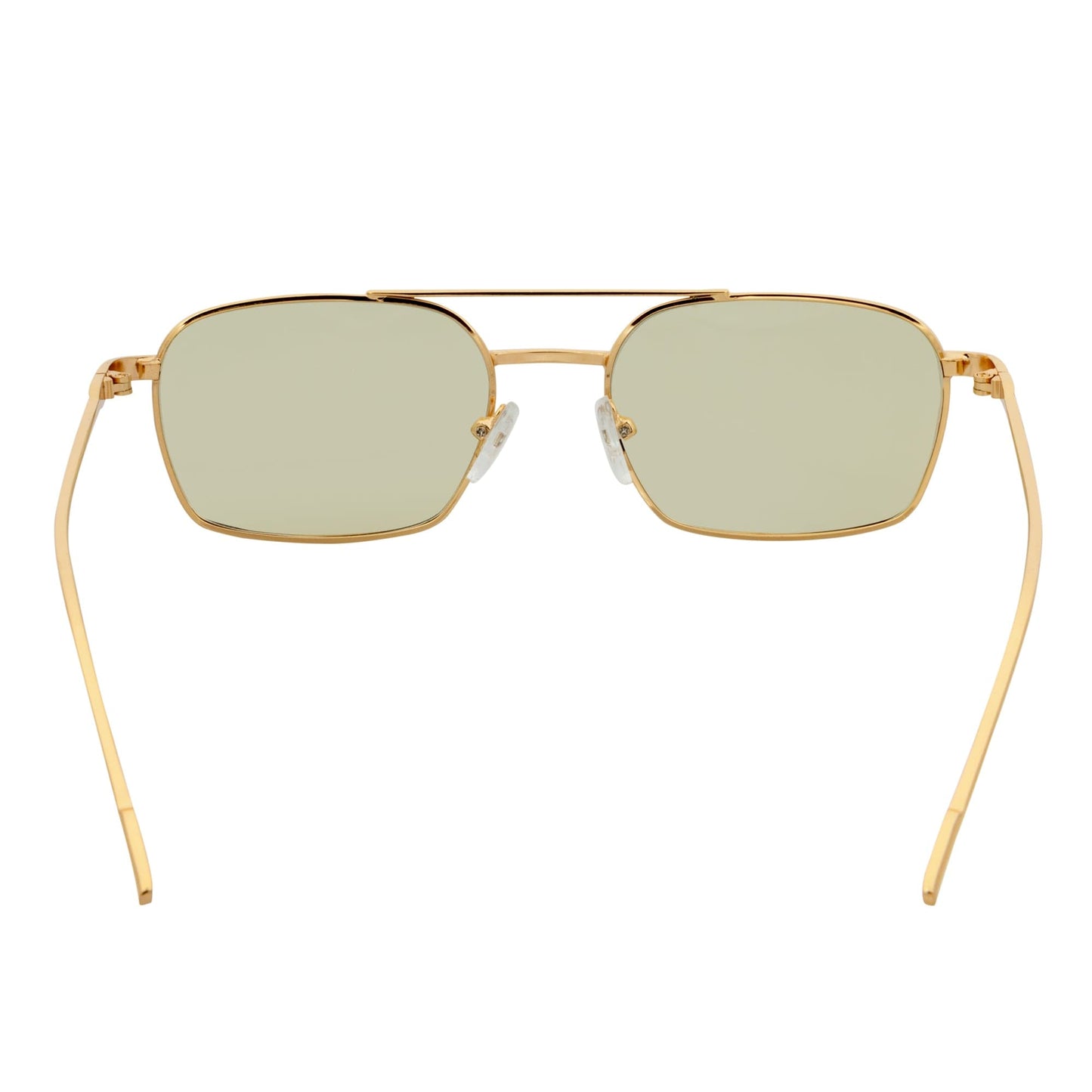 NEUMANN - Retro 90s Fashion Metal Small Rectangle Sunglasses Gold Yellow