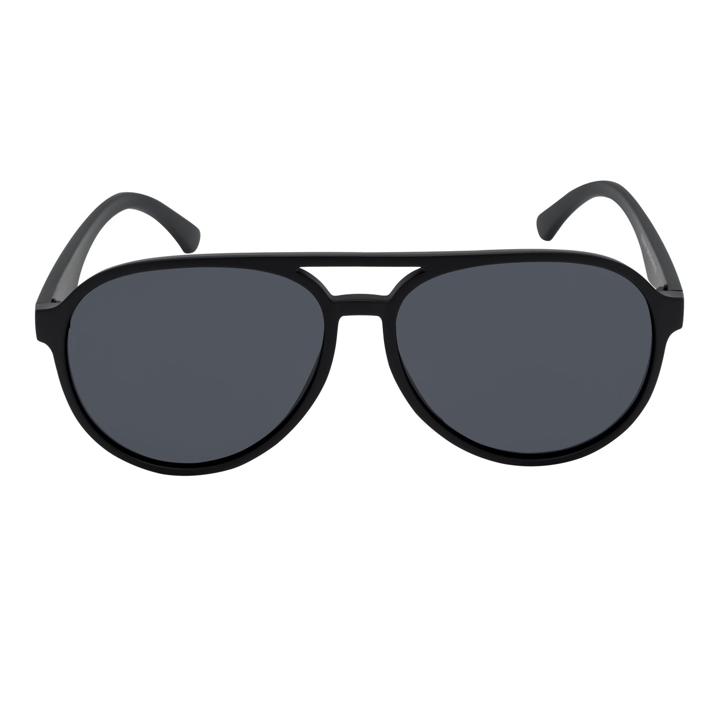 NOS - Polarized Classic Round Aviator Sunglasses Matte Black Smoke Lens