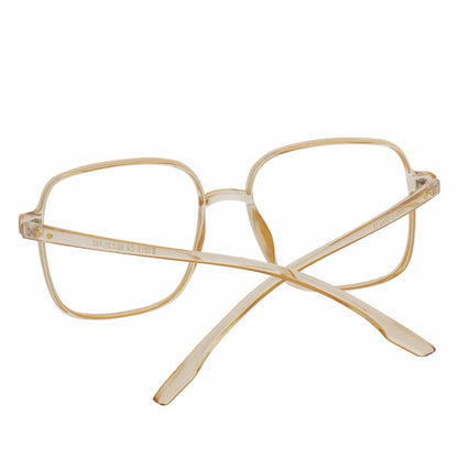 OTAKU - Large Square Glasses Blue Light Glasses Clear Peach Clear Lens